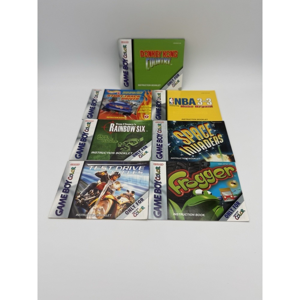 Nintendo GameBoy Color Manual Lot Of 7 -NO GAMES Frogger Donkey Kong Country Etc